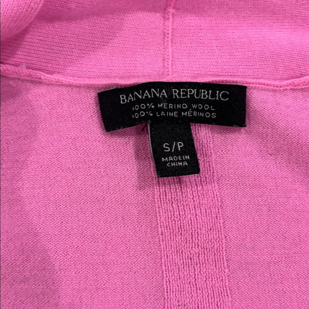 Pristine 🌷 Banana Republic Bubblegum Pink Open Wool Cardigan Sz S - Picture 8 of 10